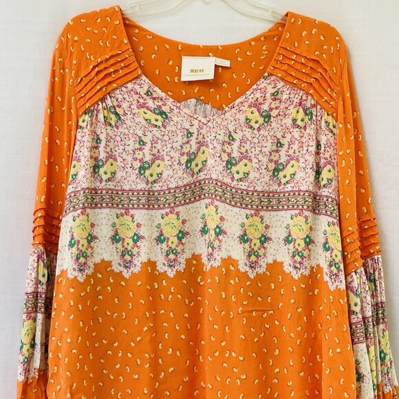 Anthropologie Maeve Peasant Blouse Womens Medium Ceresco Summer Floral Boho - Picture 2 of 12
